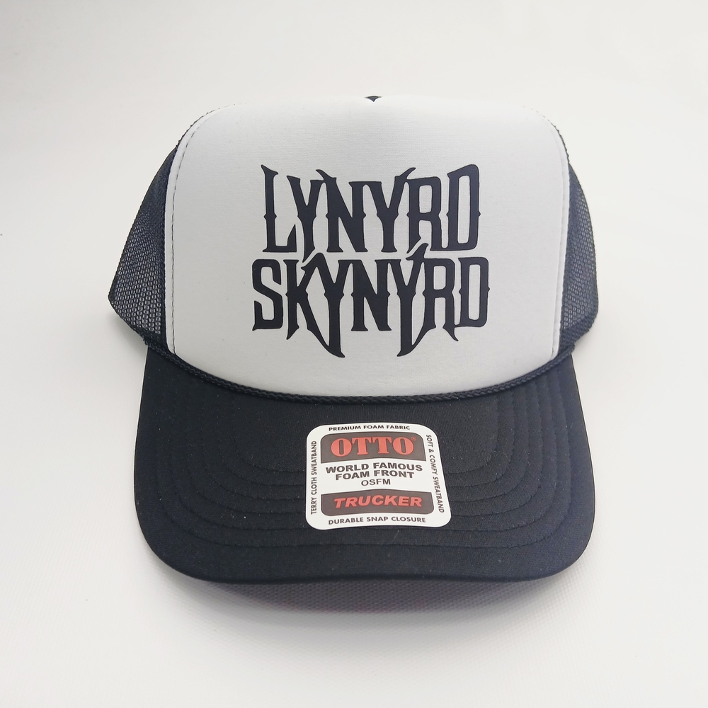 Lynyrd Skynyrd Black And White Otto Foam Trucker Snapback Hat Cap